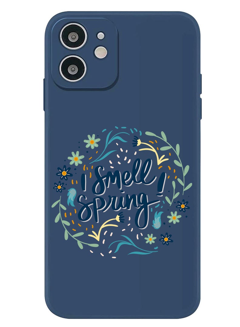 Theodor Protective Slim Fit Case Liquid Silicone Cover with Full Body Protection Anti-Scratch Shockproof Case For iPhone 12 Blue  - I smell Spring - Image 1