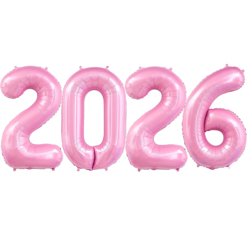 BBPOOL بالونات 2026 باللون الوردي الباستيل 40 بالون كبير باللون الوردي الباستيل 2026 بالونات هيليوم بالونات فويل مايلار لزينة حفلة رأس السنة الجديدة 2026 عيد الميلاد حفلة التخرج - Image 3