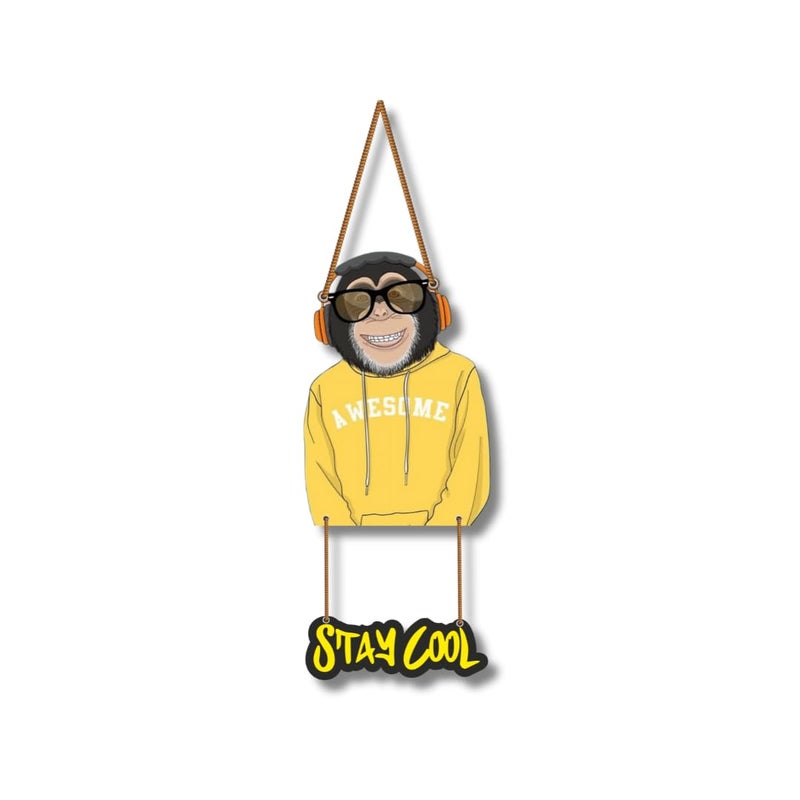 Art Monk Stay Cool Wall hangings for Home Decoration Door Hanging Decorative Items for Home Home Decor Items for Office Living Room - Image 2