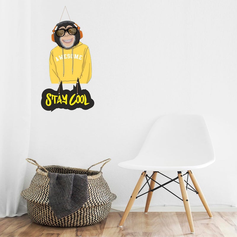 Art Monk Stay Cool Wall hangings for Home Decoration Door Hanging Decorative Items for Home Home Decor Items for Office Living Room - Image 4