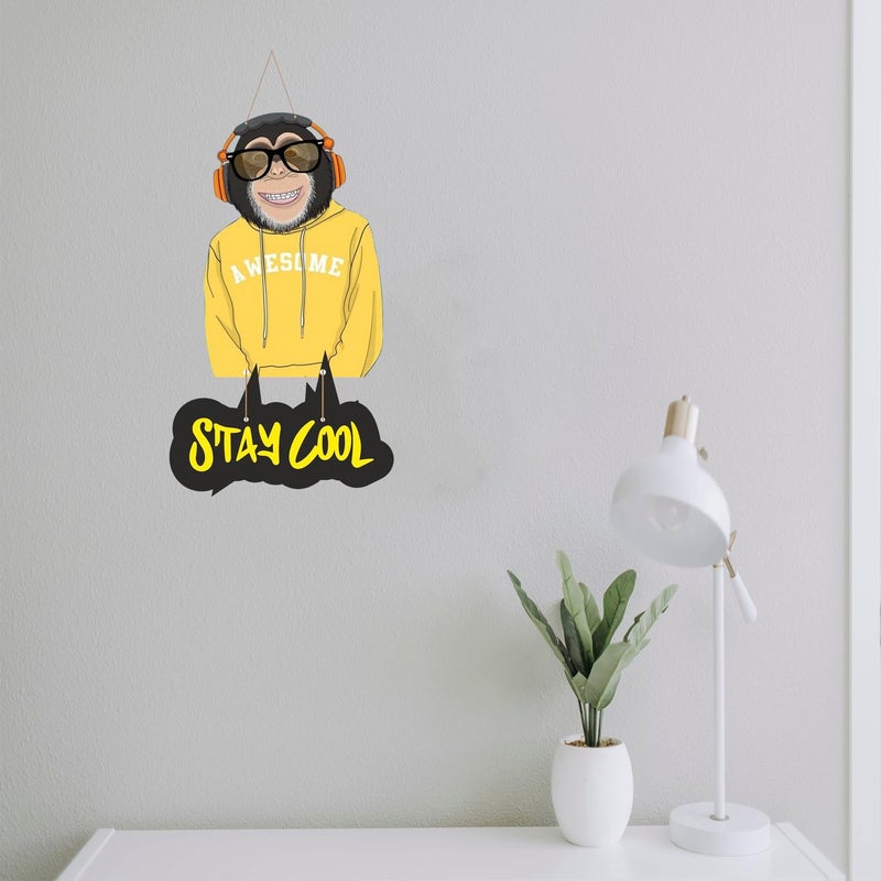 Art Monk Stay Cool Wall hangings for Home Decoration Door Hanging Decorative Items for Home Home Decor Items for Office Living Room - Image 5