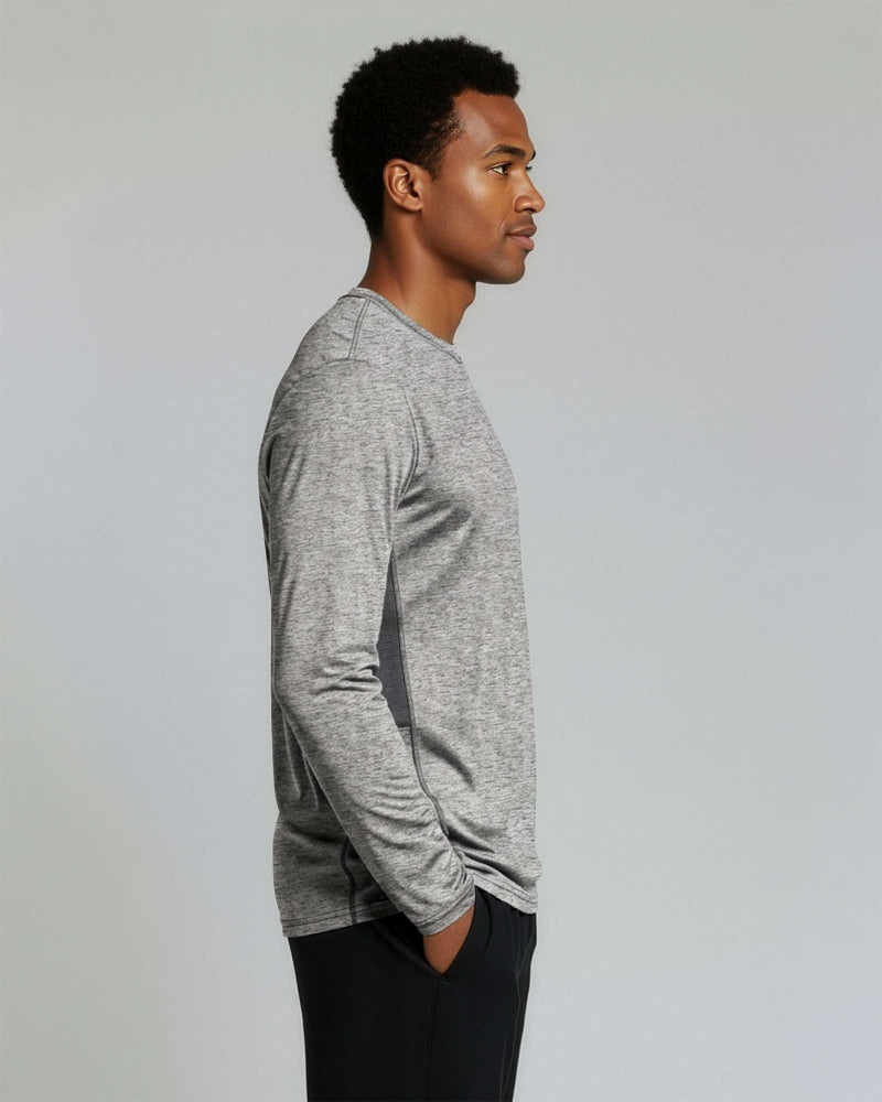 REALESSENTIALS Real Essentials 4 Pack: Mens Long Sleeve Dry Fit T Shirts Hiking Fishing Workout Gym Work Sun UPF 50 Wicking Running Tee, Set 5, Large - Image 5