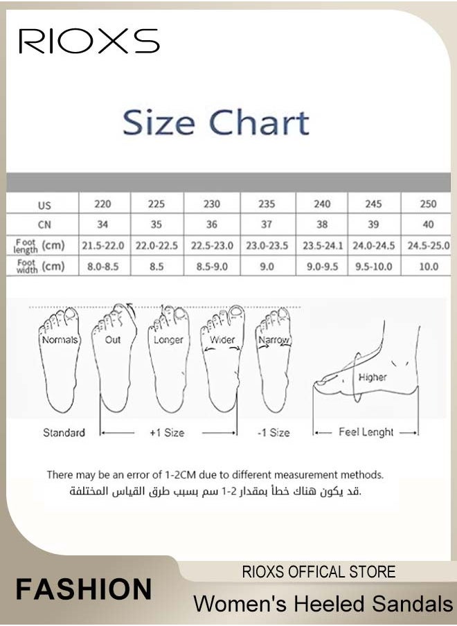RIOXS - Women's Chunky Block Heels with Anti-slip Outsole, Open-toe Ankle Strap 8cm Heeled Sandals, Suitable for Parties, Weddings, Daily Wear and Various Occasions, Perfect for Elevating Style and Confidence - Image 1