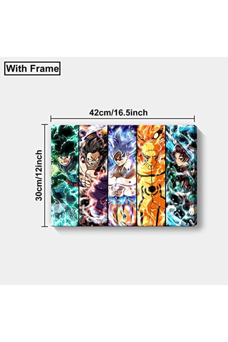 KAIWALK Japanese Anime Poster Luffy Print on Canvas Painting Wall Art for Living Room Decor Boy Gift (With Frame, 12x16.5inch) - Image 3