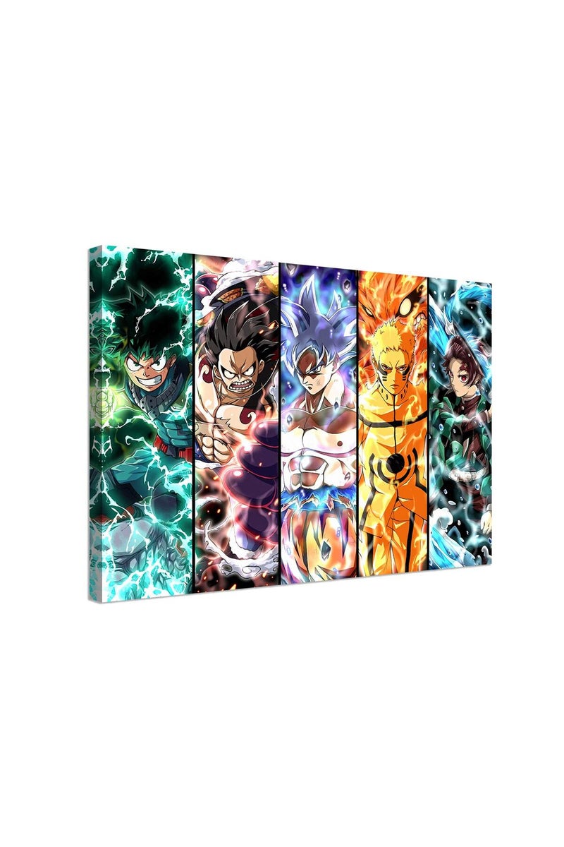 KAIWALK Japanese Anime Poster Luffy Print on Canvas Painting Wall Art for Living Room Decor Boy Gift (With Frame, 12x16.5inch) - Image 1