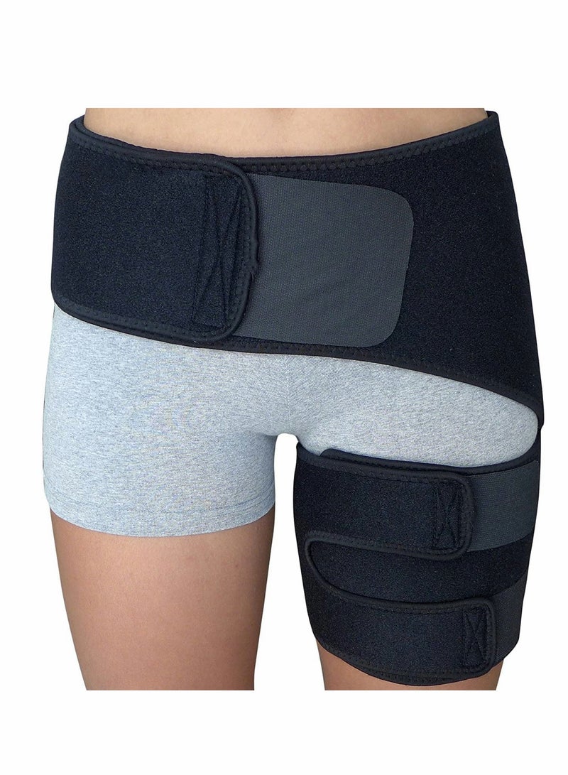 Hip Brace for Sciatica Pain Relief - Thigh Supports with Compression Wrap for Hamstring Support - Image 1