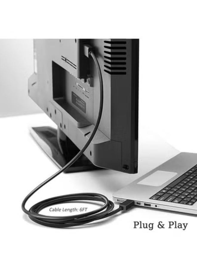 كابل ميني ديسبلاي بورت إلى HDMI – بطول 1.8 متر – متوافق مع ثندربولت – مثالي لأجهزة اللاب توب والشاشات والبروجكتور - Image 3