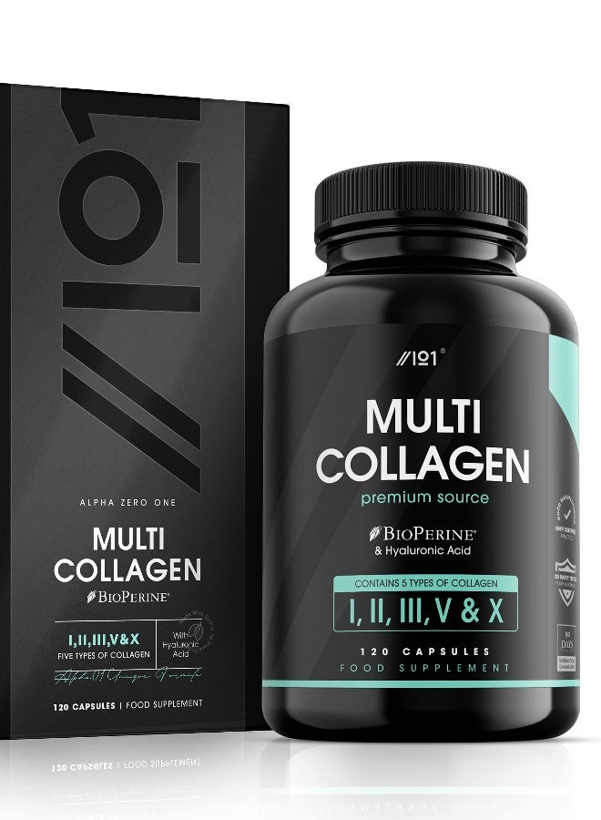 ALPHA01 Multi Collagen Complex 935 mg – Supports Skin, Hair, Nails & Joint Health, Made in UK, 120 Capsules - Image 1