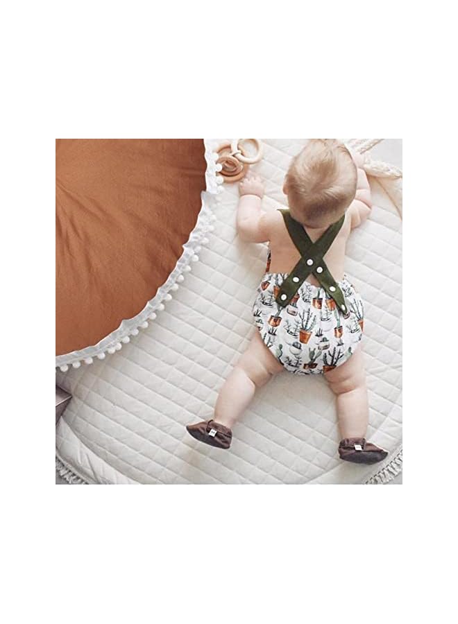 The Bros Large Floor Pillow Kids Floor Cushion Seating, Big Circle Baby Pillow, Round Floor Pillows Seating for Infant Toddler Child, Oversized Pillow Mat for Reading Nook Teepee Playroom Nursery Canopy, Brown - Image 4