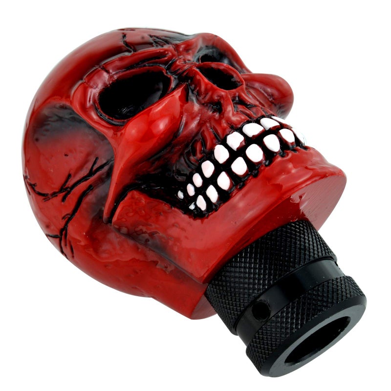 Arenbel Skull Shifter Knobs Racing Gear Stick Replacement Skeleton Shift Lever Handle Fit Most Manual Auto Cars, Red - Image 5