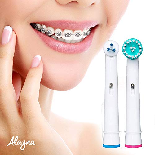 Alayna Oral B Replacement Brush Heads- Generic Oral-B Braun Professional Ortho Brush Head & Power Tip Kit- Pk. Of 4 Compatible Orthodontic Electric Toothbrush Heads - Image 3