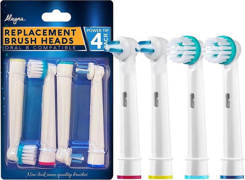 Alayna Oral B Replacement Brush Heads- Generic Oral-B Braun Professional Ortho Brush Head & Power Tip Kit- Pk. Of 4 Compatible Orthodontic Electric Toothbrush Heads - Image 1