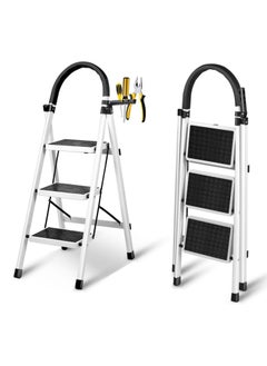 DubaiGallery 3 Step Ladder, 3 Step Stool for Adults, 3 Step Ladder Folding Step Stool with Cushioned Handle Step Ladder with Wide Pedal Ergonomic Design  - Image 2