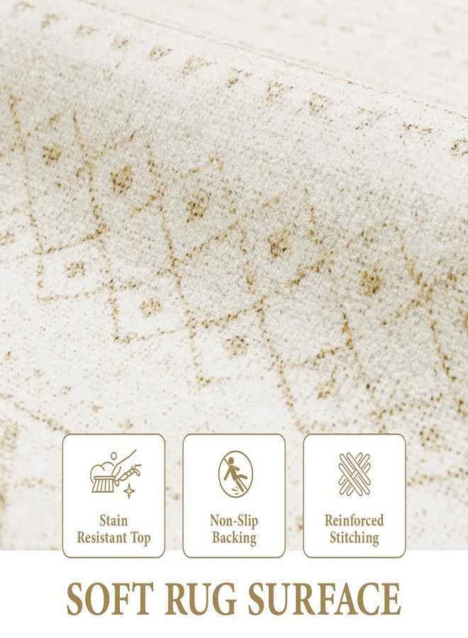 Aoyaomi Area Rug 4x6 Geometric Rugs: Washable Boho Moroccan Rug Modern Neutral Stain Resistant Rugs Soft Farmhouse Indoor Floor Carpet for Living Room Bedroom Dining Table Nursery(Beige,4X6) - Image 4