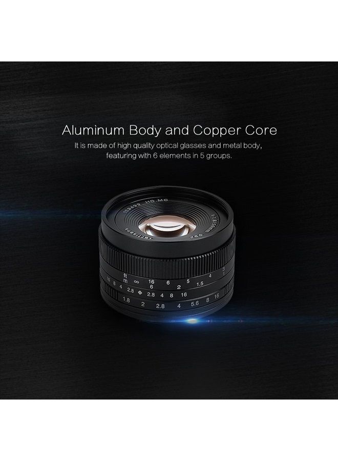 7artisans 50mm F1.8 APS-C Manual Fixed Lens for Fuji Cameras X-A1 X-A10 X-A2,X-A3 X-at X-M1 XM2 X-T1 X-T10 X-T2 X-T20 X-Pro1 X-Pro2 X-E1 X-E2 X-E2s-Black - Image 4