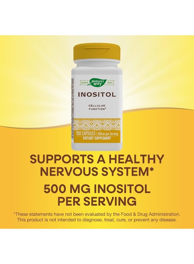 ناتشور واي إينوزيتول من ناتشرز واي، 500 مجم لكل حصة، 100 كبسولة - Image 3