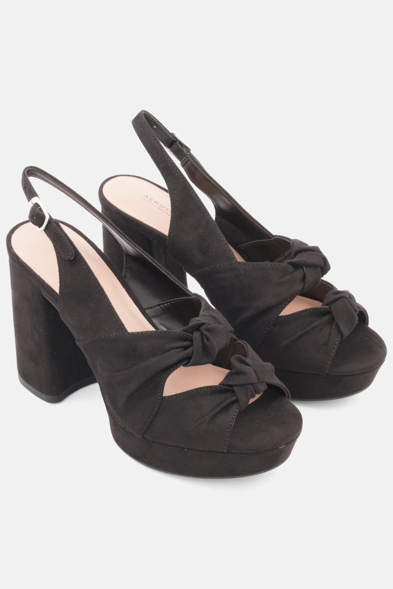 AEROSOLES صنادل نادية بكعب كتلة متوسط للنساء، أسود - Image 1