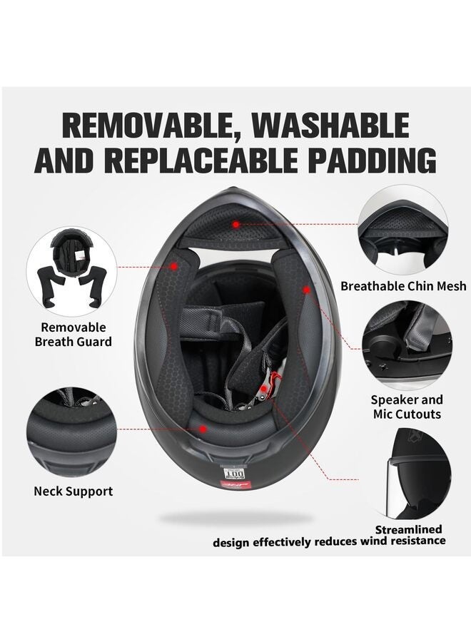 Full-face motorcycle helmet, unisex, personalized electric scooter safety helmet, all-season rider motorcycle full-face helmet, lightweight ABS shell, sports motorcycle helmet. - Image 2