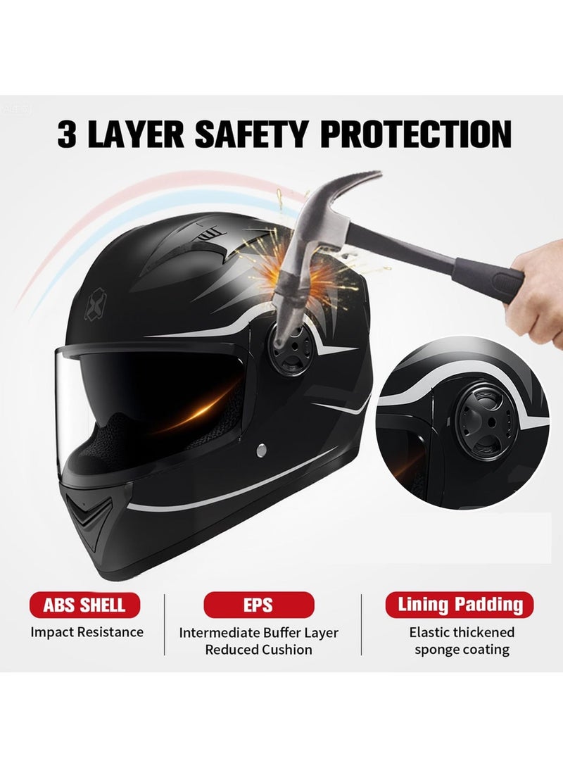 Full-face motorcycle helmet, unisex, personalized electric scooter safety helmet, all-season rider motorcycle full-face helmet, lightweight ABS shell, sports motorcycle helmet. - Image 3