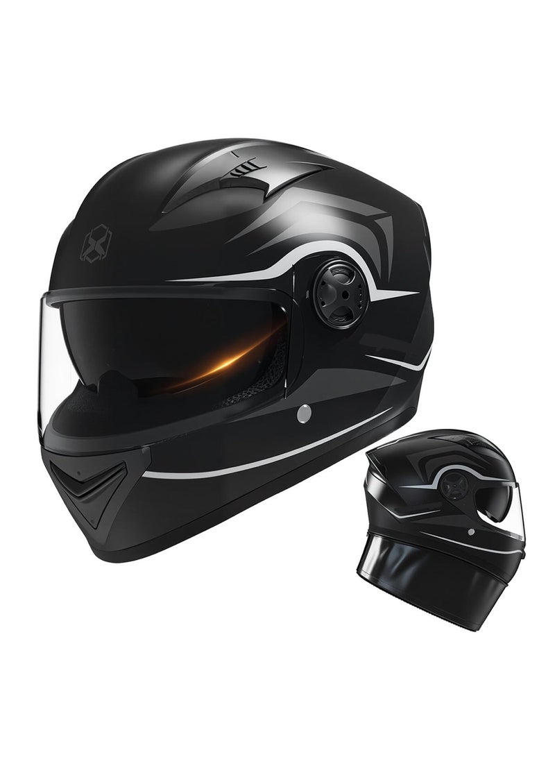 Full-face motorcycle helmet, unisex, personalized electric scooter safety helmet, all-season rider motorcycle full-face helmet, lightweight ABS shell, sports motorcycle helmet. - Image 1
