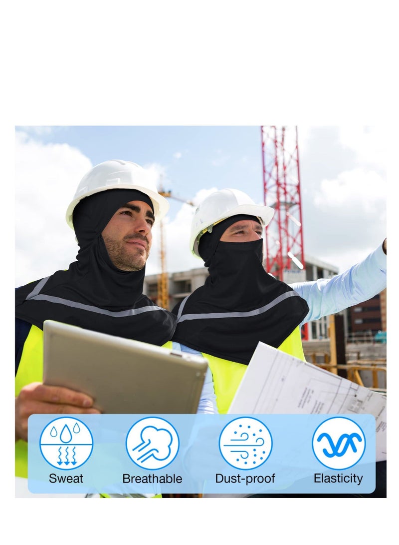 Captaintech Summer Balaclava, Sun Protection Full Face Balaclava, with Reflective Strip Cooling Breathable Long Neck Covers, Breathable Polyester Material, Elastic Fit, Suitable for Camping, Cycling (4 Pcs) - Image 3