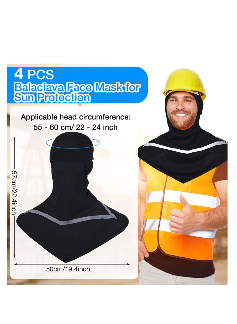 Captaintech Summer Balaclava, Sun Protection Full Face Balaclava, with Reflective Strip Cooling Breathable Long Neck Covers, Breathable Polyester Material, Elastic Fit, Suitable for Camping, Cycling (4 Pcs) - Image 4