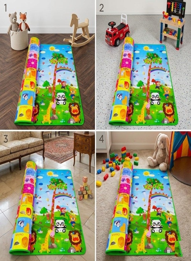 Rangchhelo Sales Waterproof Double Sided Baby Play Crawl Floor Mat for Kids - Large Foldable Soft Foam Activity Mat with Zip Carry Bag, Portable Non Slip Cushion for Travel & Outdoor Use - Image 2