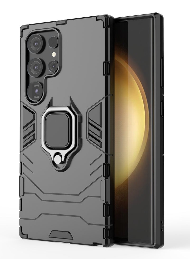 general Shockproof Heavy Duty Hard Rugged Armor Protective Robot Ring Case Cover for Samsung Galaxy S24 Ultra 5G - Image 1