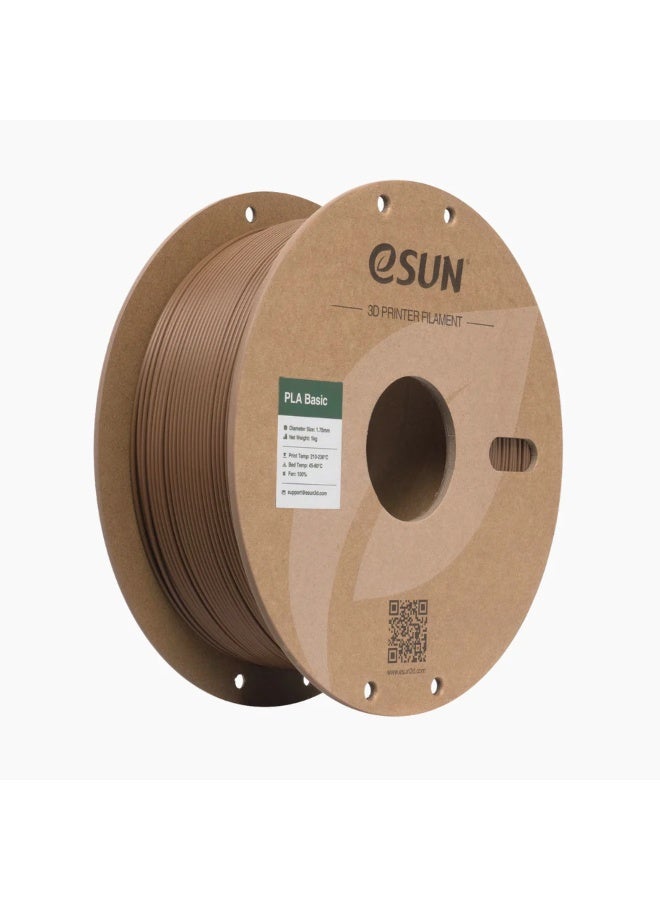 eSUN PLA Basic Filament 1.75 مم، خيوط طابعة ثلاثية الأبعاد PLA Basic، دقة الأبعاد +/- 0.03 مم، 1 كجم بكرة (2.2 رطل) خيوط طباعة ثلاثية الأبعاد للطابعات ثلاثية الأبعاد، بني