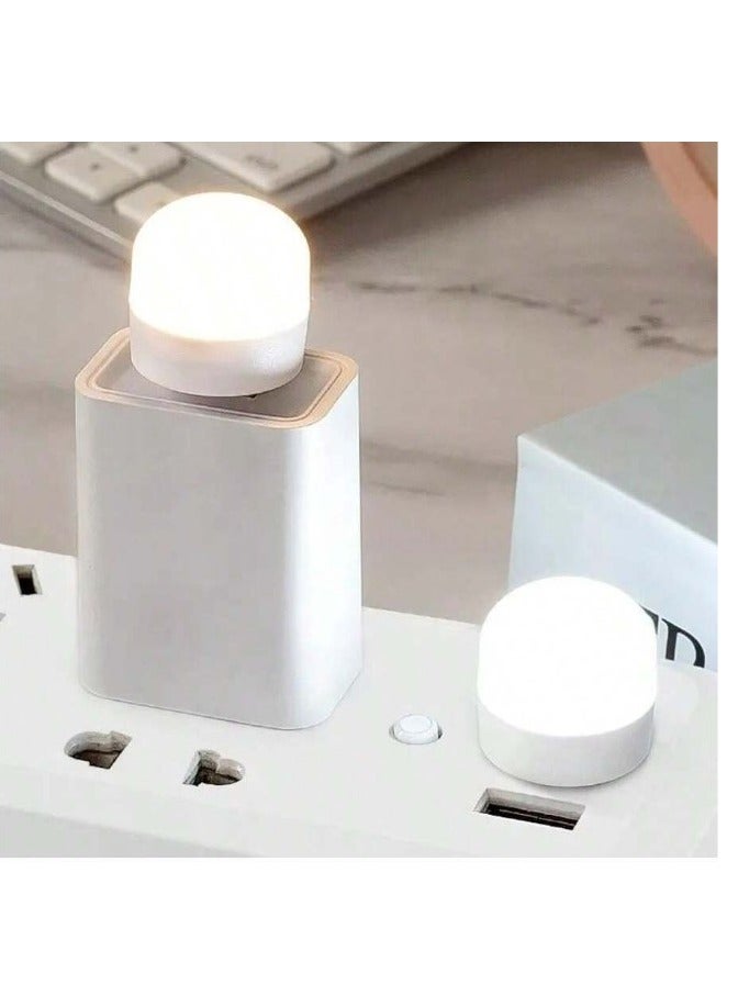 مصباح ليلي LED صغير بمنفذ USB محمول ضوء ناعم لحماية العين لغرفة نوم الاطفال والمطبخ والرواق والتخييم والقراءة والنوم 5 قطع اضاءة بيضاء  - Image 5