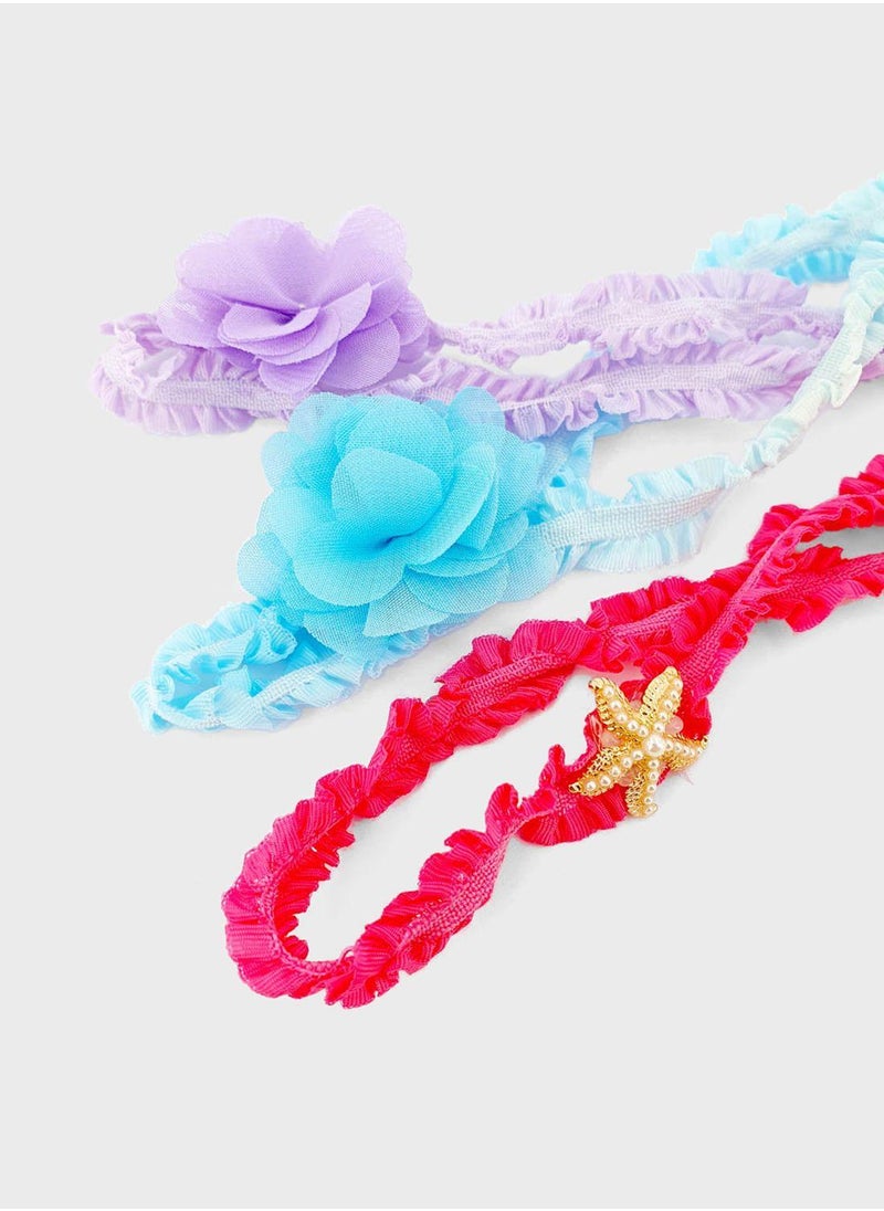Claires Kids 3 Pack Flower Headband 