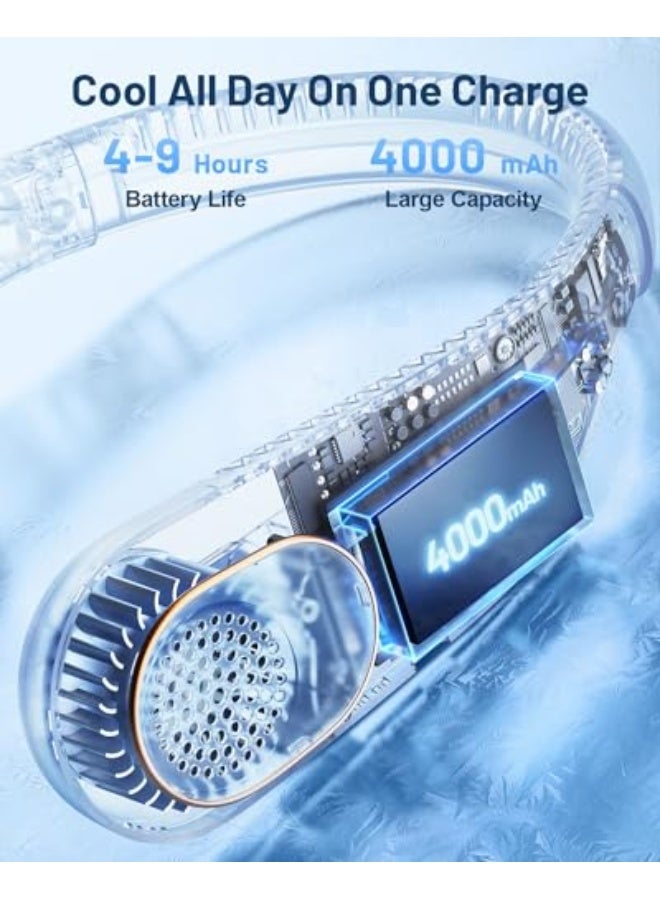 NIBEMINENT Portable Neck Fan 360° Cooling Bladeless Personal Fan | No Hair Twisting - 4000mAh USB Rechargeable Wearable Fan for Travel, Birthday Gifts for Men, Women, Mom, and Dad - Image 5
