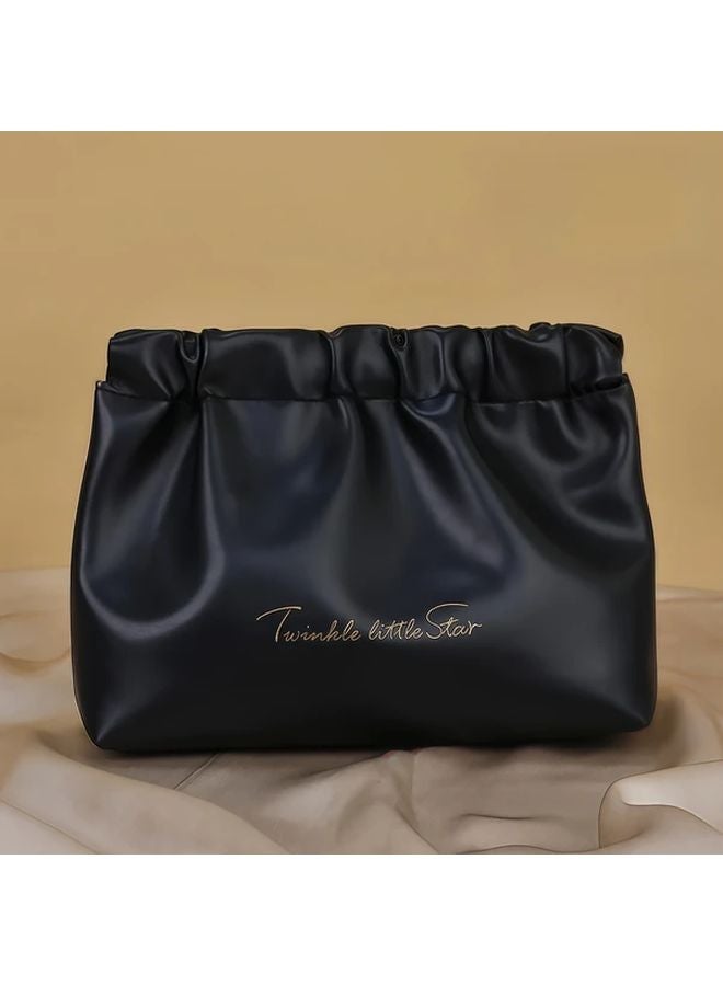 Large Black Makeup Bag Travel Toiletry Organizer Portable Cosmetic Storage Case - Image 1