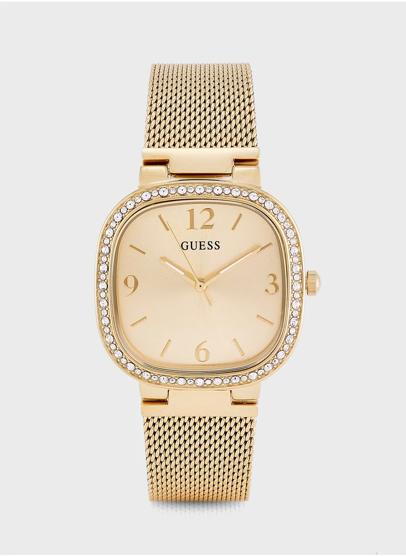 جس Tapestry Mesh Strap Analog Watch