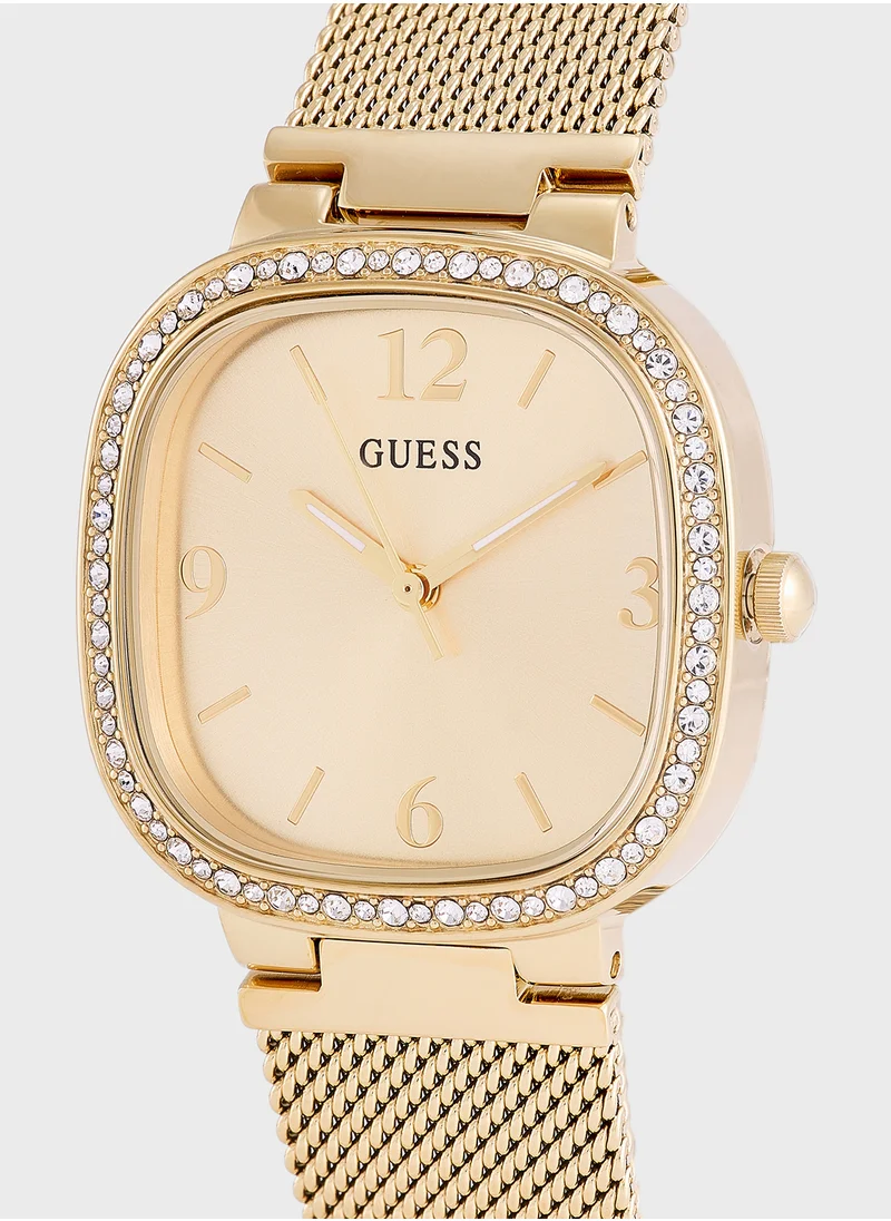 جس Tapestry Mesh Strap Analog Watch