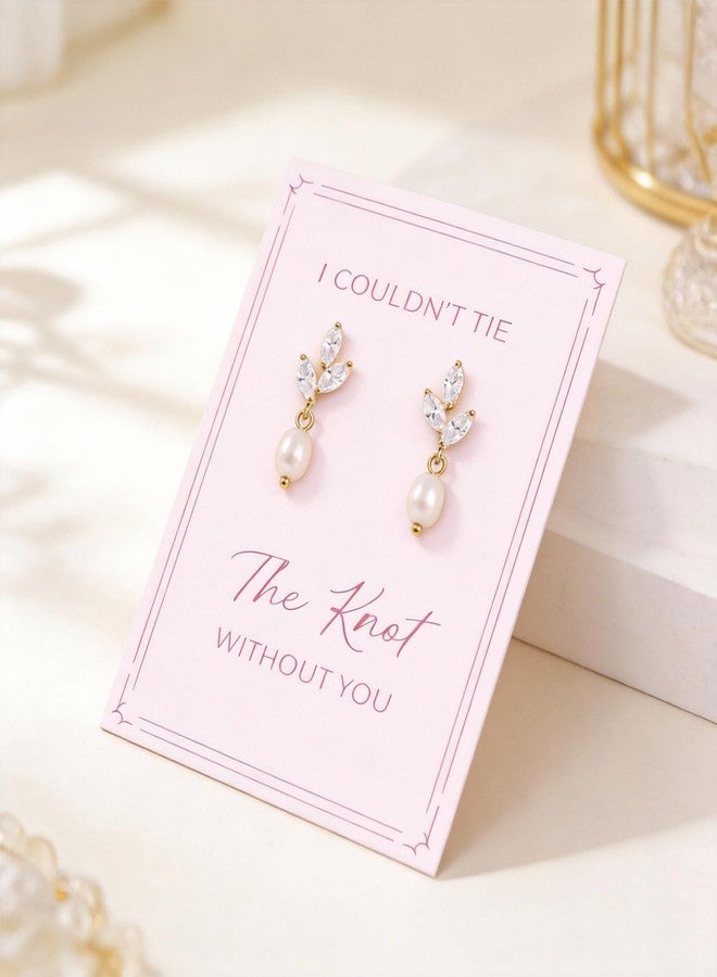 Dcfywl731 Bridesmaid Earrings Bridesmaid Proposal Gifts Set Gold Knot Pearl Drop Earrings I Can't Say I Do Without You Maid of Honor Wedding Bridal Party Jewelry Thank You Gifts - Image 5