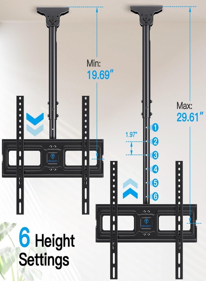 PERLESMITH Ceiling TV Mount for 26-65 inch Flat Screen Displays, Max VESA 400x400mm, Hanging Adjustable Ceiling TV Bracket Fits Most LCD LED OLED 4K TVs, Pole Ceiling Mount Holds up to 110lbs, PSCM2 - Image 4