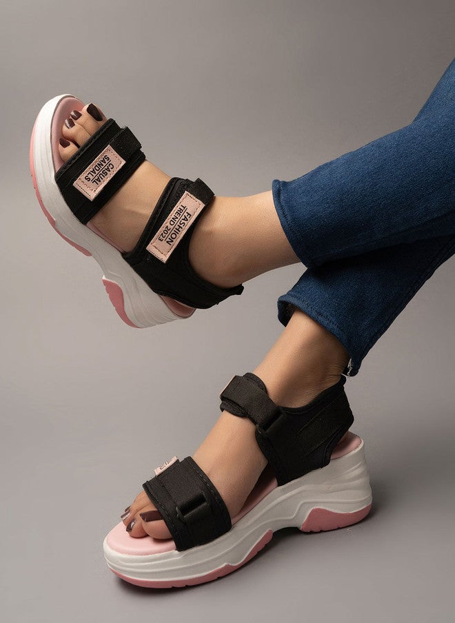 Shoetopia Colourblocked Wedge Heels - Image 4
