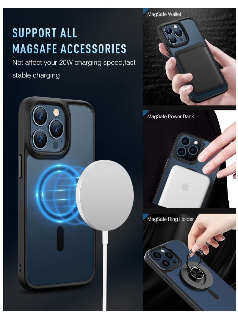 "Magnetic iPhone 13 Pro Case – MIL-Grade Drop Protection, MagSafe Compatible, Translucent Matte Back with Aluminum Alloy Buttons, Anti-Fingerprint and Scratch, 6.1 Inch – Black" - Image 2