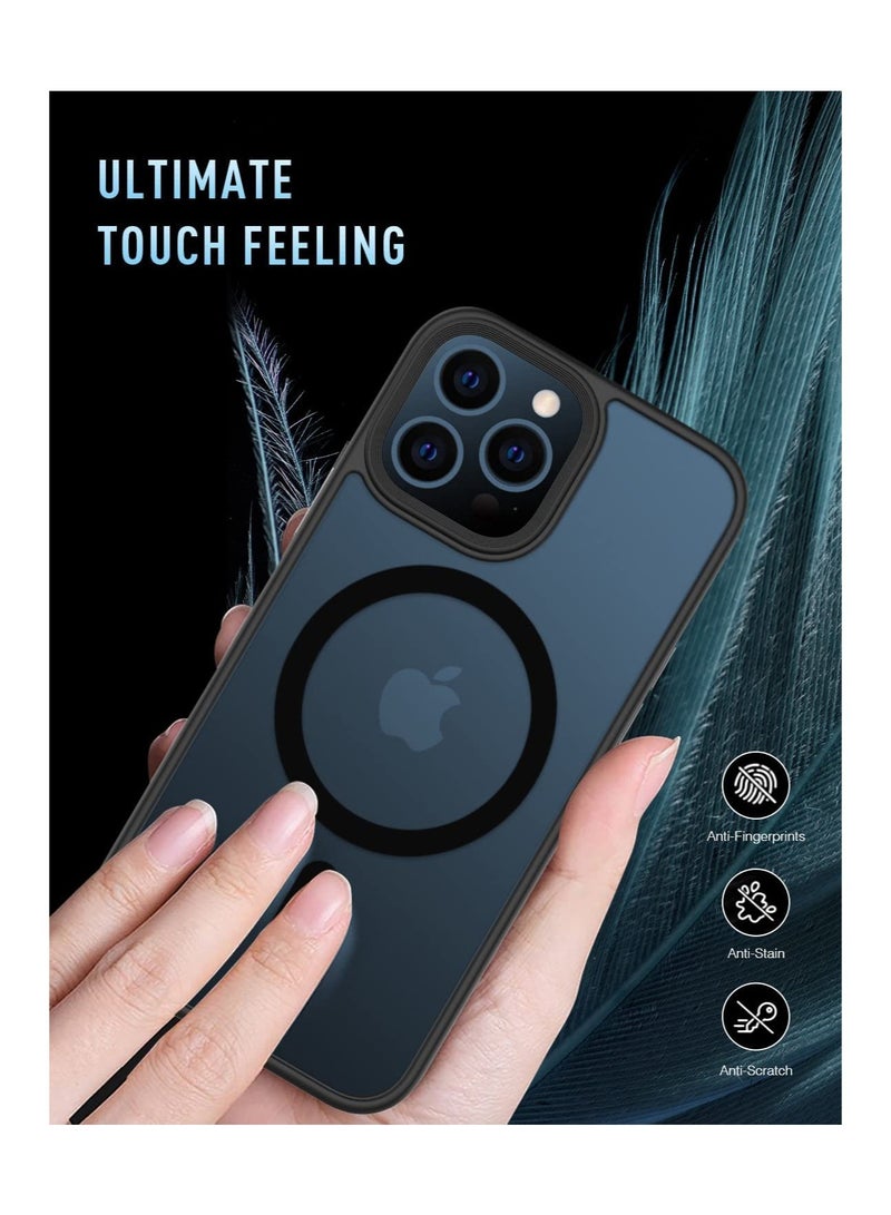 "Magnetic iPhone 13 Pro Case – MIL-Grade Drop Protection, MagSafe Compatible, Translucent Matte Back with Aluminum Alloy Buttons, Anti-Fingerprint and Scratch, 6.1 Inch – Black" - Image 3