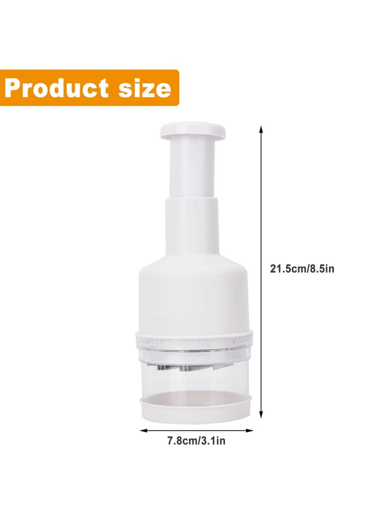Barakah Food Chopper, Manual Vegetable Chopper, Fruit Chopper, Garlic Chopper, Hand Press Chopper for Onion, Garlic, Nut, Manual Food Chopper for Kitchen, Dishwasher Safe (White) - Image 5