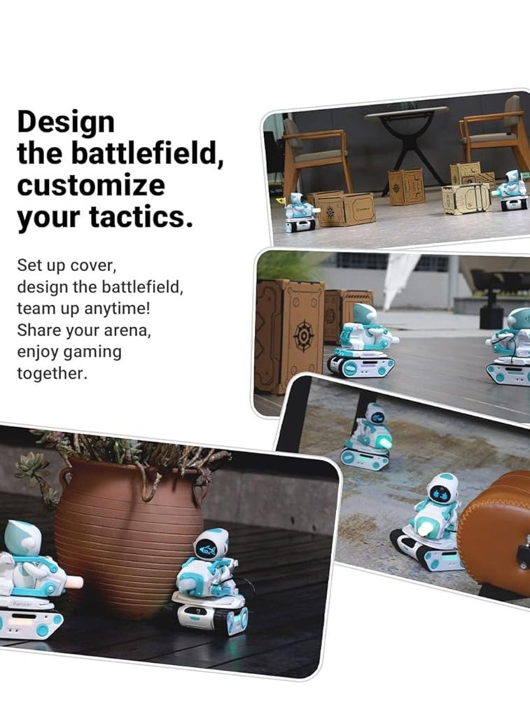 Panxer - RC Battle Tank Compatible with Eilik Robots Blue/Pink/DQ/Sliver, Crawler Car Toys with LED Lights and 2.4Ghz Remote Control, Single and Multi-Player Party Play Mode, Excluding Eilik.