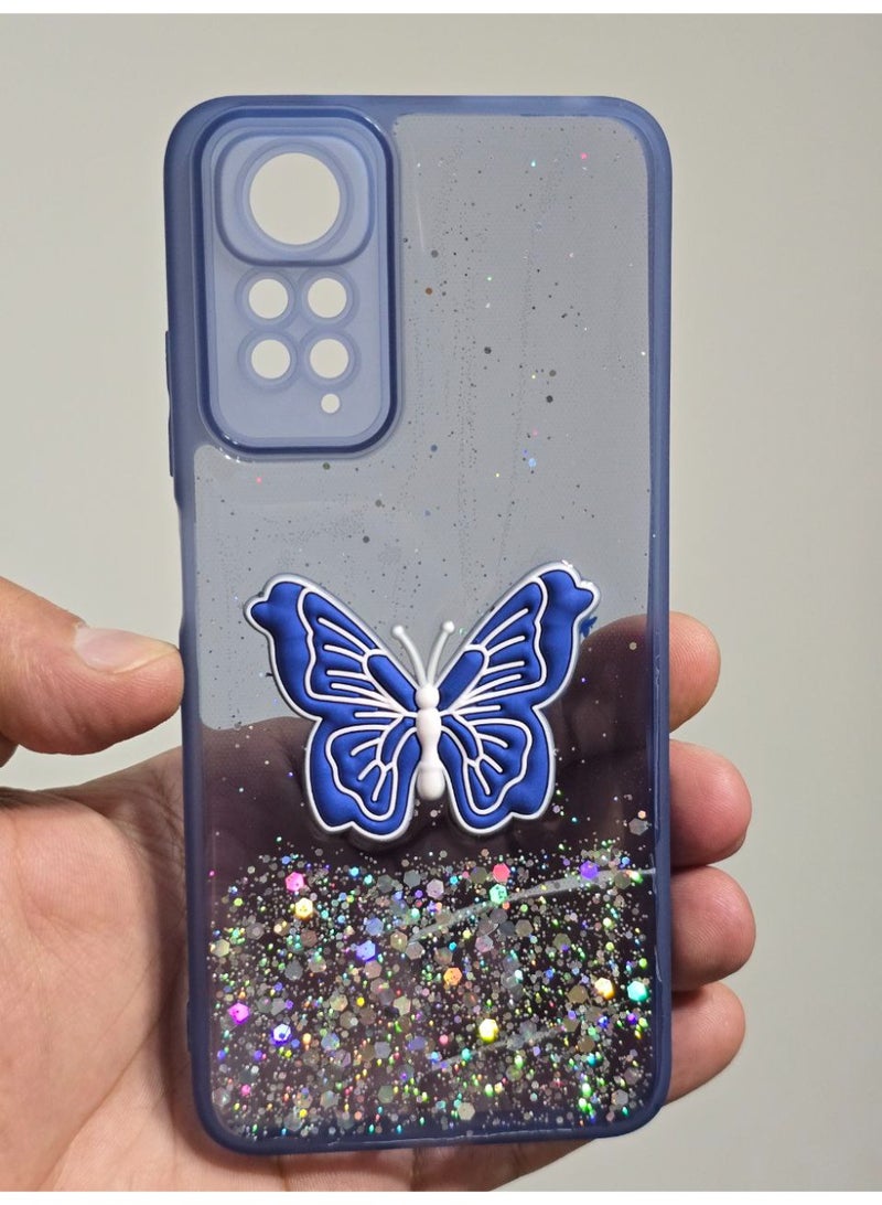 غطاء خلفي عليه فراشة متوافق مع هاتف شاومي ريدمي نوت 11 4G 2022