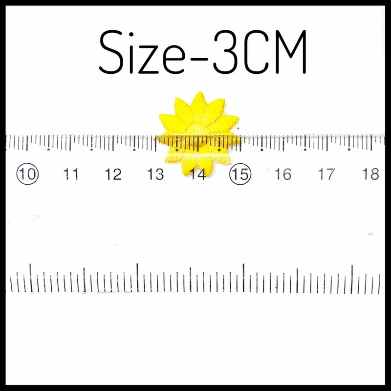 Ushaworks Embroidered Sunflower Sew onIron on Patches for ClothesSuitsBlouse Dupatta SareeJeansBackpack Iron Dress DIY Set 25 Piece Any Colors 3CM  - Image 3