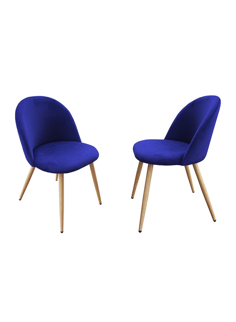 Mahmayi Mahmayi HYDC019 Velvet Blue Dining Chair for Living Room (Pack of 2)  - Image 1