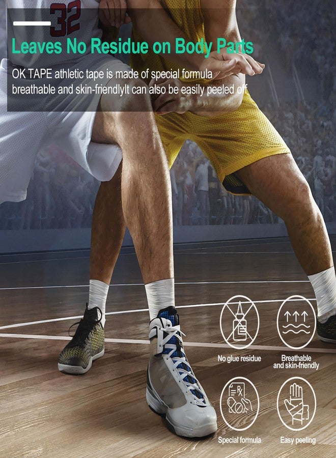 OK TAPE Athletic Sports Tape Bulk（32-Rolls - 480yds Very Strong Tape for Athlete & Sport Trainers & First Aid Injury Wrap, Perfect for Fingers Ankles Wrist on Bat, Hockey Stick - White - Image 4