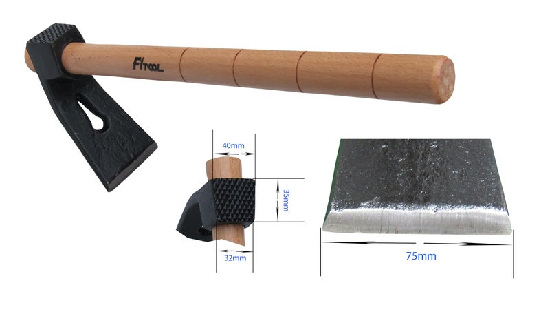 FITOOL Forged Woodworking Hammer, Woodcarving Straight Adze, Axe with Claw Hammer, Adze Hammer 1.7LB - Image 2