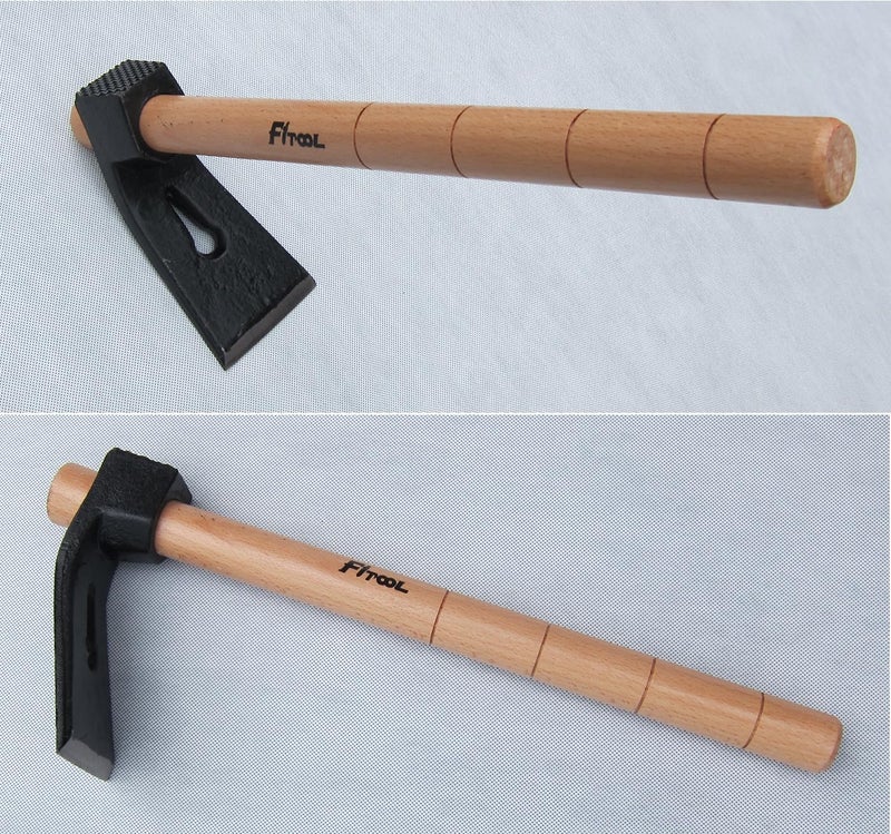FITOOL Forged Woodworking Hammer, Woodcarving Straight Adze, Axe with Claw Hammer, Adze Hammer 1.7LB - Image 3
