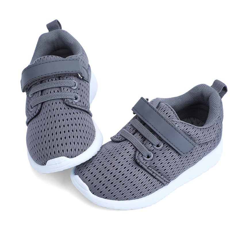 HIITAVE Toddler Boy Shoes Casual Tennis Shoes Breathable Sneakers for Trail Running,Fall Drak Grey/White 7 M US Toddler - Image 2