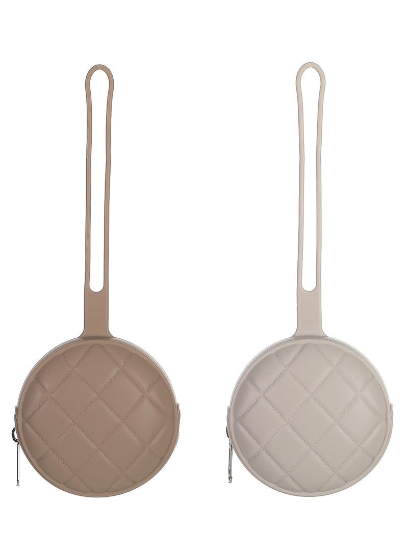 SOLARAE 2Pcs Pacifier Holder Case Set Newborn Baby Pacifiers Silicone Pouch Soft Silicone Portable Pacifier Clip and Accessory Pouch for Newborn Baby BPA Free - Image 1